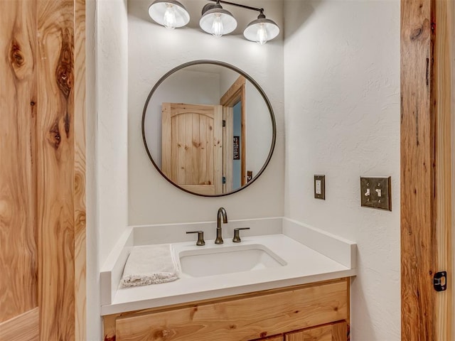29490 County Road 180th Rd, Stillwater, OK 74075 - bathroom with vanity and a textured wall