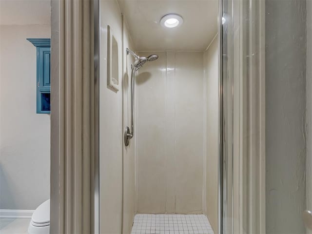 11300 N Pennsylvania Ave Unit 120, Oklahoma City, OK 73120 - bathroom with a shower stall and tile patterned floors