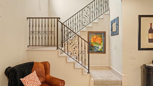 704 Capri Pl, Edmond, OK 73034 - stairs featuring baseboards