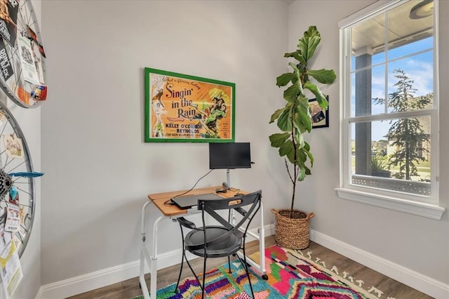 2033 Marsala Dr, Edmond, OK 73034 - office area featuring healthy amount of natural light and wood finished floors