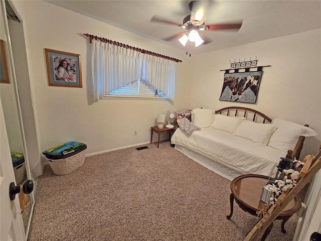 5712 Lawson Ln, Oklahoma City, OK 73132 - bedroom with carpet and ceiling fan