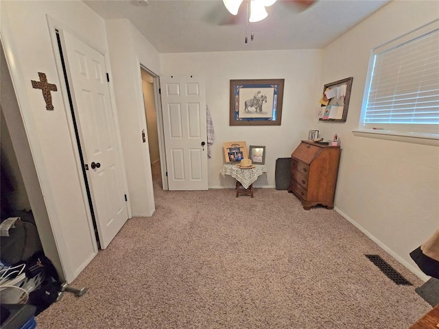 5712 Lawson Ln, Oklahoma City, OK 73132 - sitting room with ceiling fan and carpet