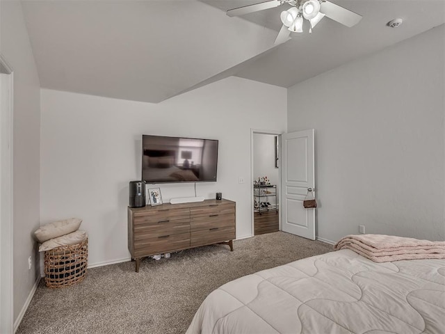 5112 NW 163rd St, Edmond, OK 73013 - carpeted bedroom featuring lofted ceiling and a ceiling fan
