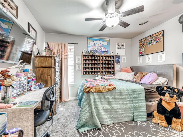917 NE 34th Ter, Moore, OK 73160 - carpeted bedroom with ceiling fan and baseboards