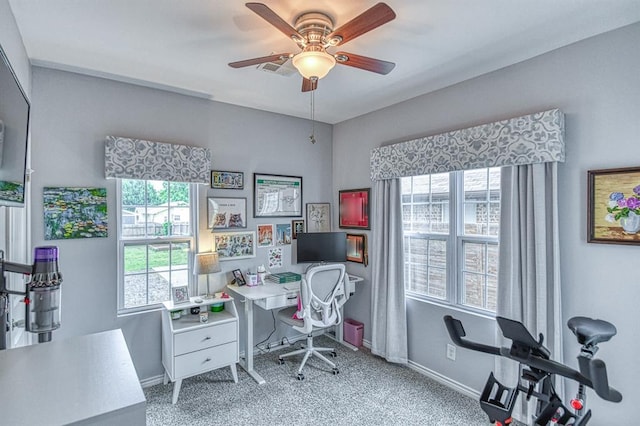 1621 NW 18th St, Oklahoma City, OK 73106 - office space featuring ceiling fan and carpet