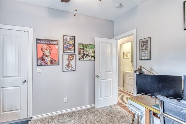 1621 NW 18th St, Oklahoma City, OK 73106 - office area featuring a ceiling fan and washer / clothes dryer