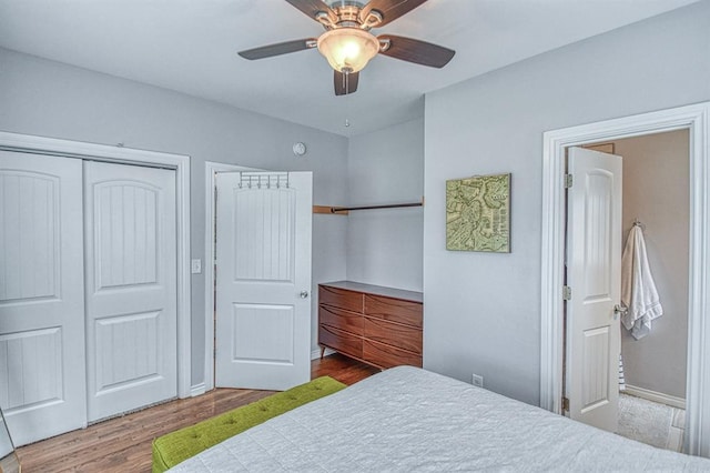 1621 NW 18th St, Oklahoma City, OK 73106 - bedroom featuring wood finished floors and ceiling fan
