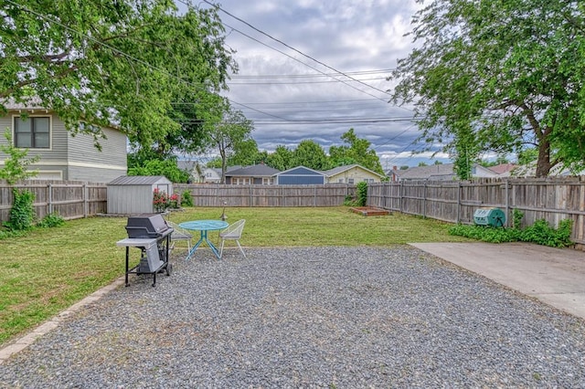 1621 NW 18th St, Oklahoma City, OK 73106 - fenced backyard featuring a storage unit and a patio