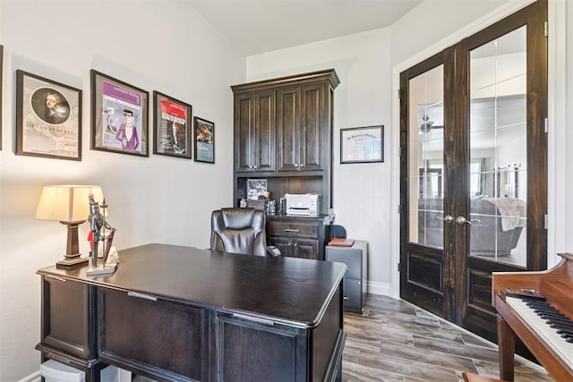 12505 Shady Gln, Choctaw, OK 73020 - office space with french doors and wood finished floors