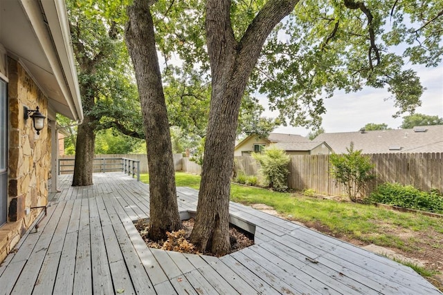 2416 Chimney Hill Ct, Edmond, OK 73034 - wooden terrace featuring a fenced backyard
