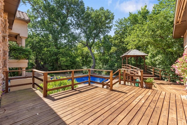 4225 Red Bud Pl, Edmond, OK 73013 - deck featuring view of scattered trees