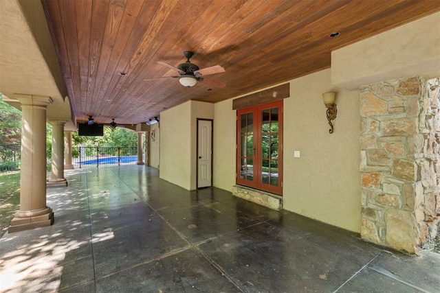 4225 Red Bud Pl, Edmond, OK 73013 - view of patio with french doors and ceiling fan