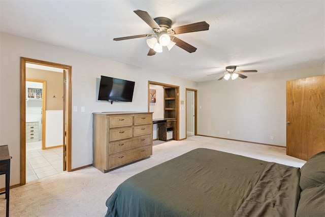 1623 W Washington Ave, Guthrie, OK 73044 - bedroom featuring light colored carpet and a ceiling fan