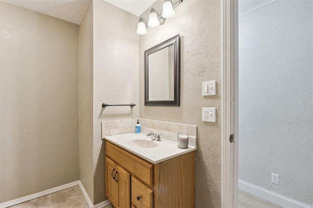 1623 W Washington Ave, Guthrie, OK 73044 - bathroom with vanity and tile patterned floors