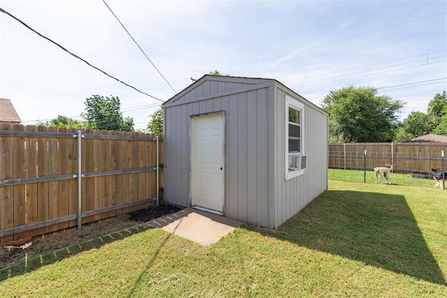 1623 W Washington Ave, Guthrie, OK 73044 - view of shed featuring a fenced backyard and cooling unit