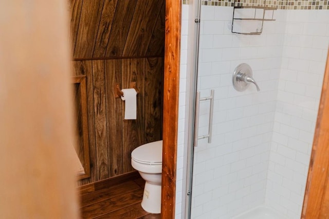 503 N Sheb Wooley Ave, Erick, OK 73645 - full bath with a shower stall and wood finished floors