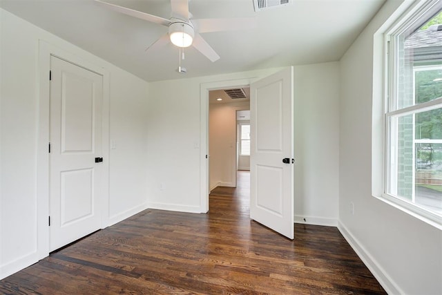 2836 NW 43rd St, Oklahoma City, OK 73112 - unfurnished room with ceiling fan and dark wood finished floors