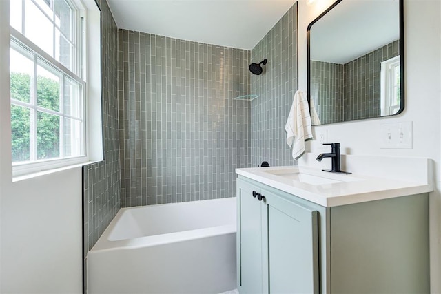 2836 NW 43rd St, Oklahoma City, OK 73112 - bathroom featuring vanity and washtub / shower combination
