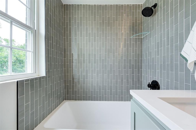 2836 NW 43rd St, Oklahoma City, OK 73112 - bathroom featuring vanity and shower / bathtub combination