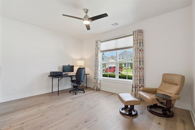 200 Pont Neuf Ct, Edmond, OK 73034 - office space with wood finished floors and ceiling fan