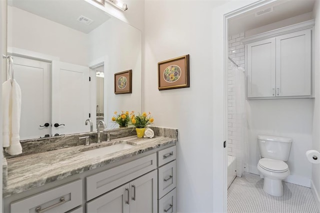200 Pont Neuf Ct, Edmond, OK 73034 - full bathroom with vanity, tile patterned floors, and shower / washtub combination