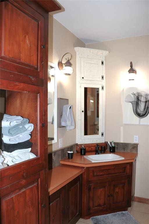 11800 Bryant Rd, Lexington, OK 73051 - bathroom with tile patterned flooring and vanity