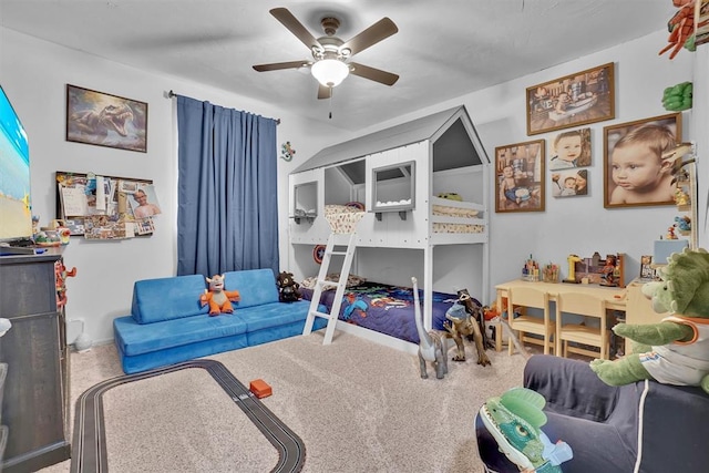 323 W 13th St, Snyder, OK 73566 - carpeted bedroom with ceiling fan