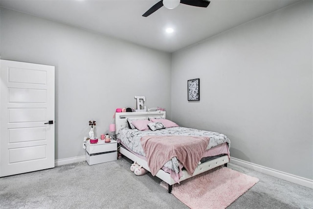 9228 E Cardinal Pl, Midwest City, OK 73130 - carpeted bedroom featuring baseboards and a ceiling fan