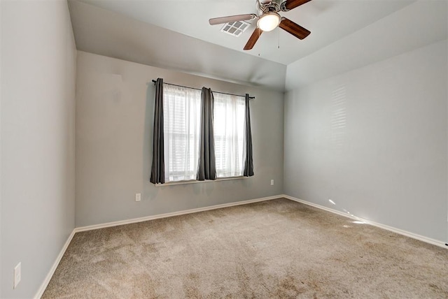 9021 NW 74th St, Yukon, OK 73099 - unfurnished room with carpet flooring, ceiling fan, and lofted ceiling