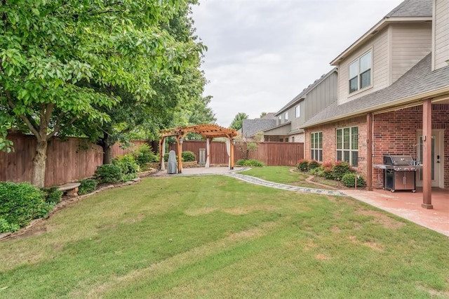 1008 Trisha Ln, Norman, OK 73072 - fenced backyard featuring a pergola and a patio area