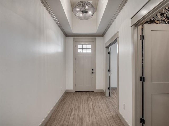6609 NW 147th St, Oklahoma City, OK 73142 - entrance foyer with a chandelier and light wood-style flooring