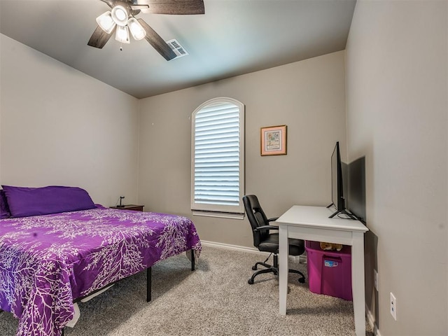 4000 Timber Creek Way, Moore, OK 73165 - carpeted bedroom with ceiling fan and a desk
