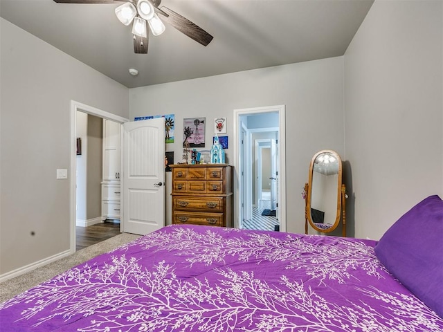 4000 Timber Creek Way, Moore, OK 73165 - carpeted bedroom featuring baseboards and a ceiling fan
