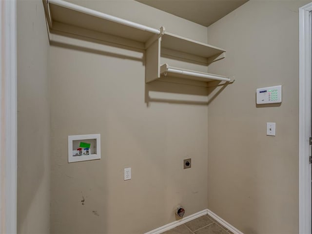 4513 SE 79th Ter, Oklahoma City, OK 73135 - washroom with electric dryer hookup, washer hookup, and tile patterned flooring