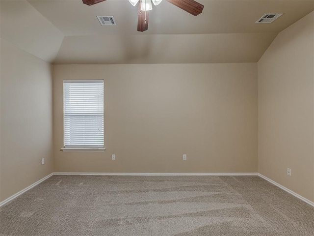 4513 SE 79th Ter, Oklahoma City, OK 73135 - carpeted empty room with lofted ceiling and ceiling fan