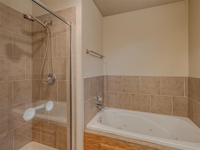 4513 SE 79th Ter, Oklahoma City, OK 73135 - bathroom featuring a stall shower and a whirlpool tub