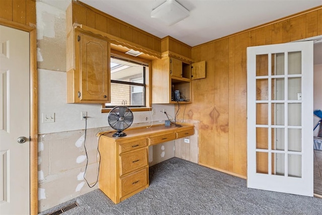 104951 S 3440th Rd, Meeker, OK 74855 - carpeted office space with wooden walls