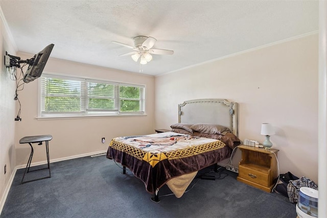 104951 S 3440th Rd, Meeker, OK 74855 - carpeted bedroom featuring a ceiling fan and crown molding