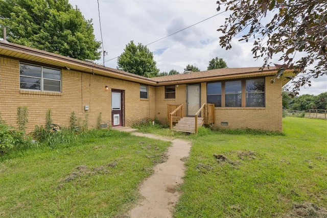 104951 S 3440th Rd, Meeker, OK 74855 - ranch-style house with brick siding and a front yard
