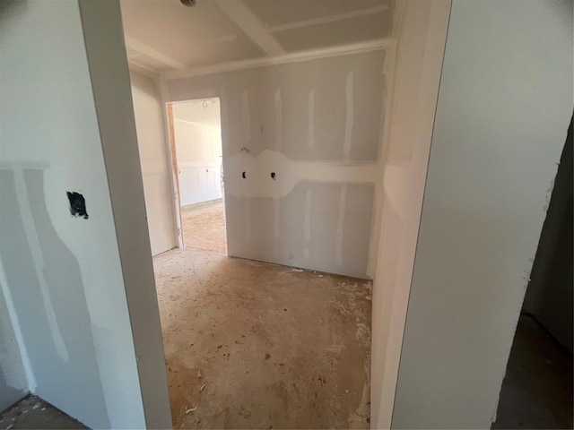 4912 Misty Wood Ln, Mustang, OK 73064 - corridor featuring unfinished concrete floors