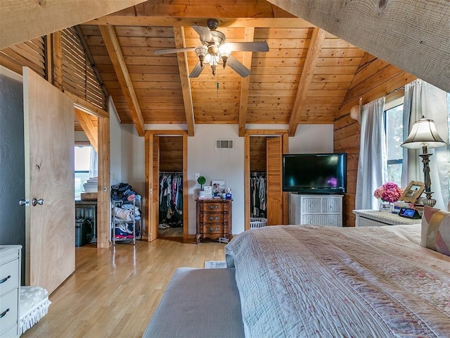 15701 S Pennsylvania Ave, Oklahoma City, OK 73170 - bedroom with light wood-style floors and wood ceiling