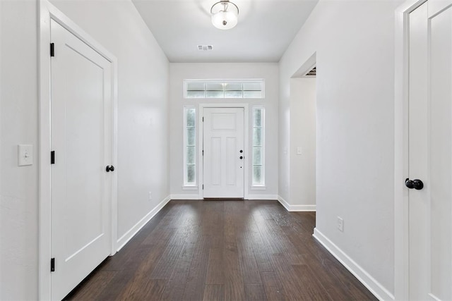 808 Scully Rd, Yukon, OK 73099 - entrance foyer with dark wood-style floors and baseboards
