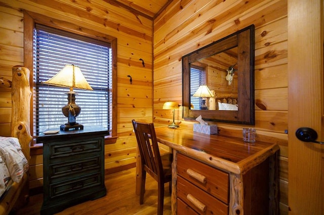 123 Hemlock Grove Rd, Hochatown, OK 74728 - office space with wooden walls and wood finished floors