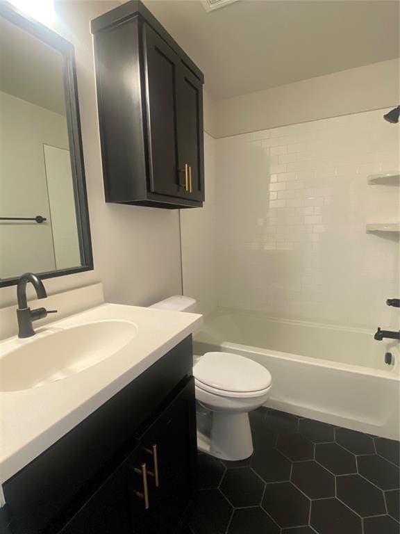 12616 NW 4th St, Yukon, OK 73099 - full bathroom with vanity, tile patterned floors, and bathing tub / shower combination