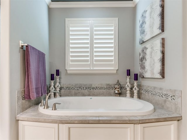 13308 NW 6th St, Yukon, OK 73099 - full bath with a garden tub and ornamental molding