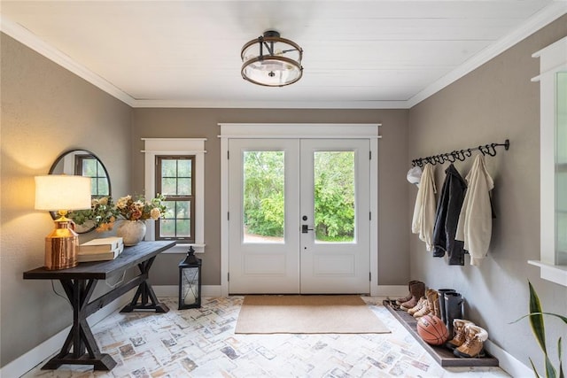 19277 E 1220th Rd, Sayre, OK 73662 - doorway featuring french doors and crown molding