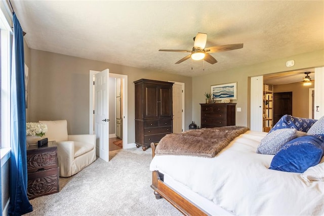 19277 E 1220th Rd, Sayre, OK 73662 - bedroom with light carpet and ceiling fan