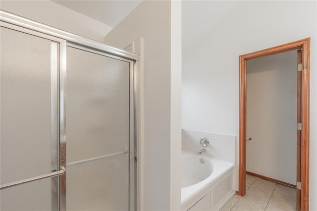 2412 NW 164th Ter, Edmond, OK 73013 - full bath with a garden tub, a shower stall, and tile patterned floors