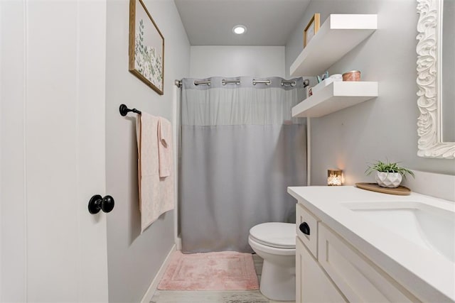 14716 Turkey Hills Rd, Newalla, OK 74857 - full bath with vanity, recessed lighting, and shower / tub combo with curtain