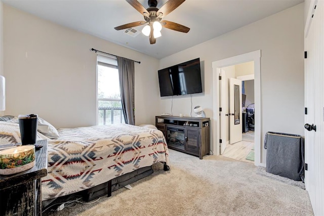 14716 Turkey Hills Rd, Newalla, OK 74857 - bedroom featuring carpet floors and a ceiling fan
